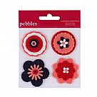 Pink flowers 747033 - Layered Felt Stickers